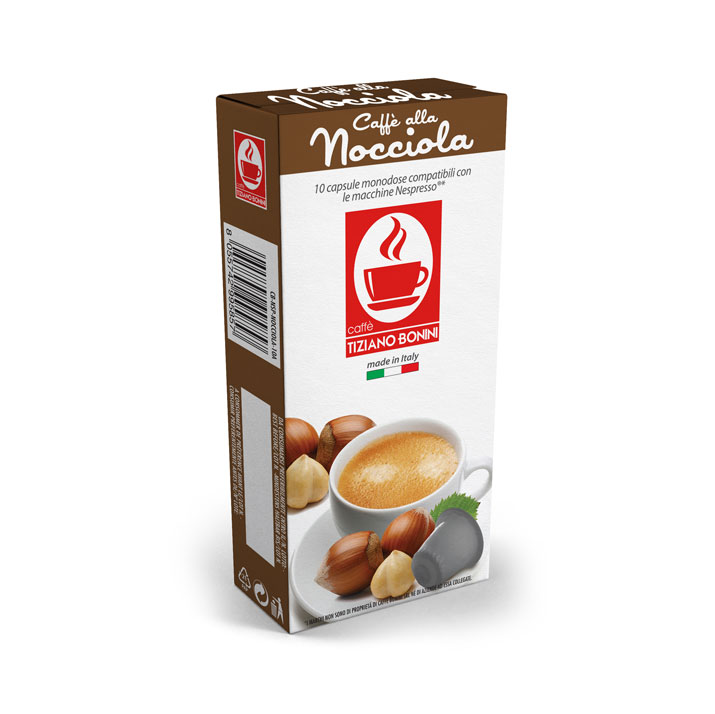 Caffè Bonini koffie met hazelnootsmaak capsules voor nespresso (10st )